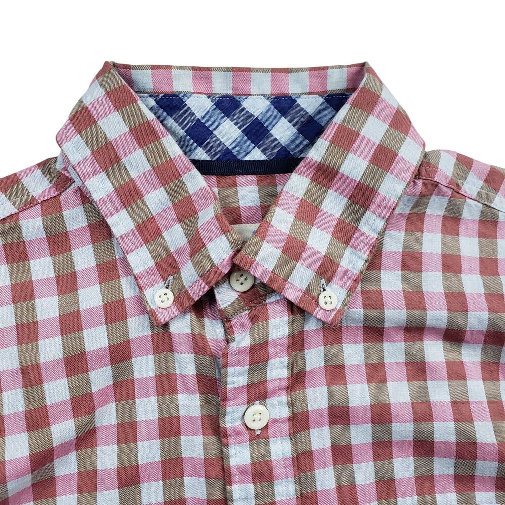 Johnnie O Hangin Out Shirt Mens Small Plaid Long Sleeve - Picture 4 of 11